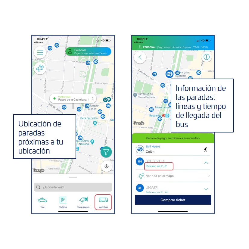 Como encontrar la parada del autobus EMT de Madrid más próxima a tu ubicación